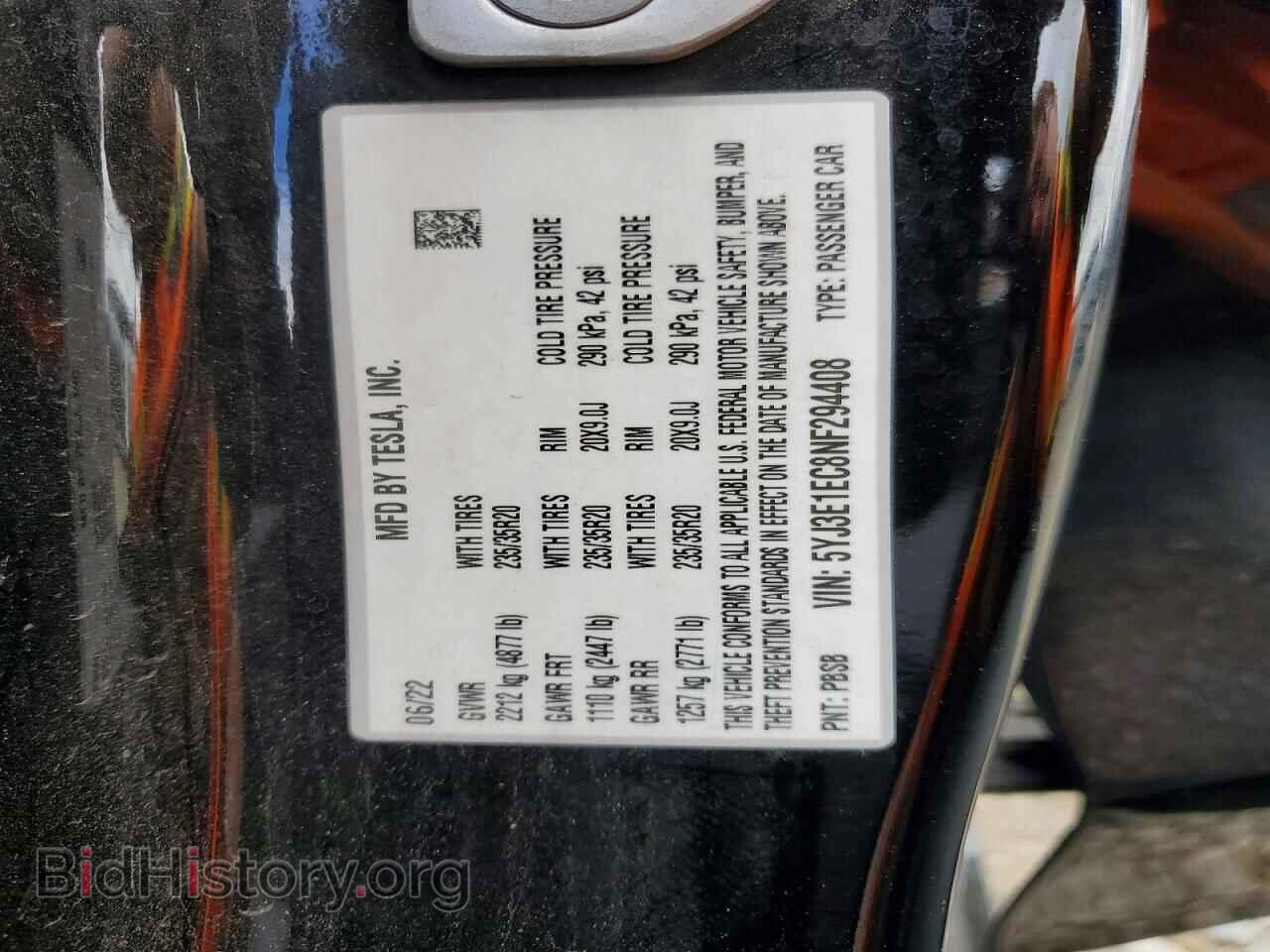 2022 TESLA MODEL 3 - VIN: 5YJ3E1EC8NF294408 - Photo 12