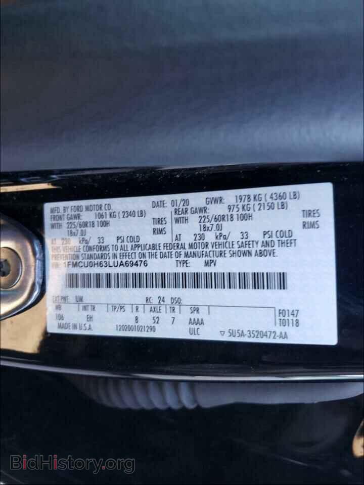 2020 FORD ESCAPE - VIN: 1FMCU0H63LUA69476 - Photo 10