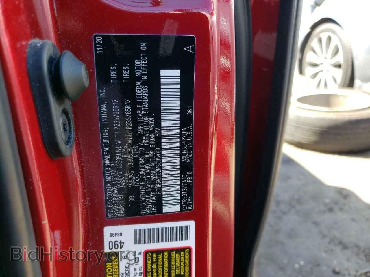 2021 TOYOTA All Models - VIN: 5TDBRKEC2MS005488 - Фото 14