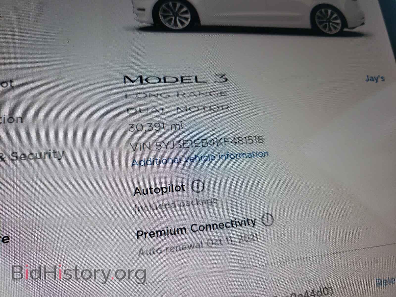 2019 TESLA MODEL 3 - VIN: 5YJ3E1EB4KF481518 - Фото 8