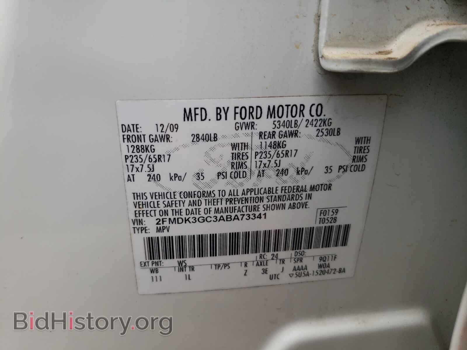2010 FORD EDGE - VIN: 2FMDK3GC3ABA73341 - Фото 10