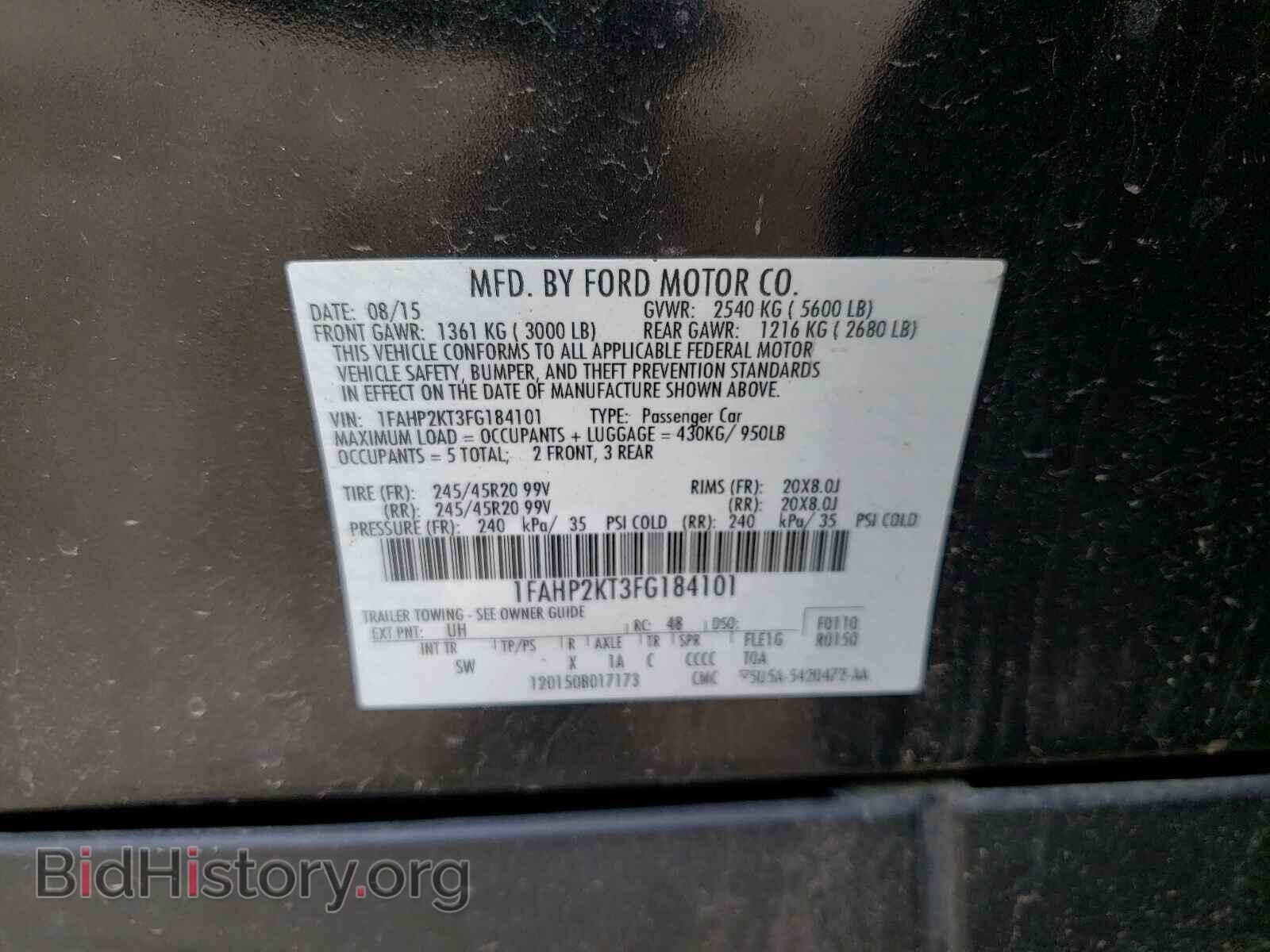 2015 FORD TAURUS - VIN: 1FAHP2KT3FG184101 - Фото 10