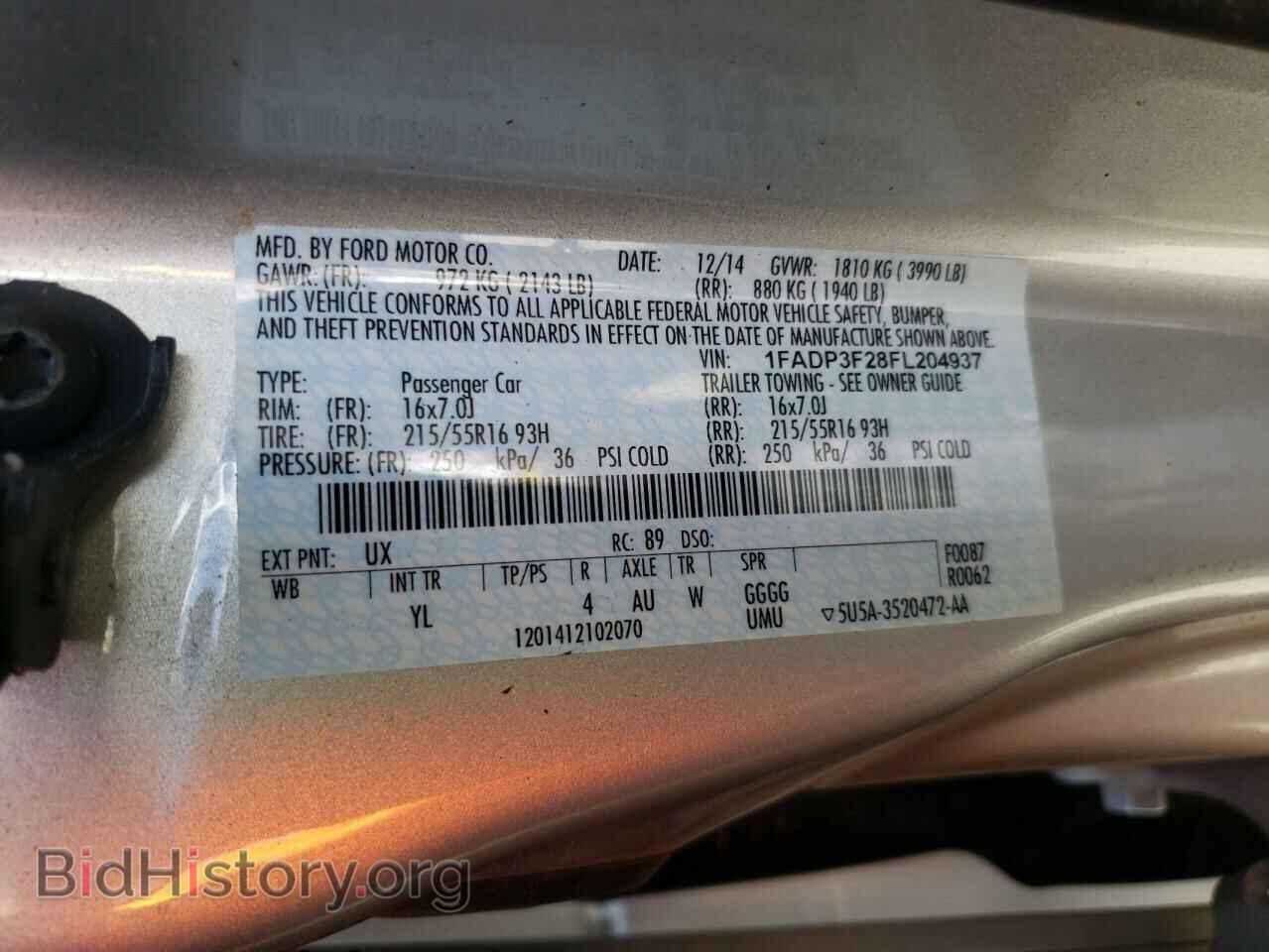 2015 FORD FOCUS - VIN: 1FADP3F28FL204937 - Фото 12