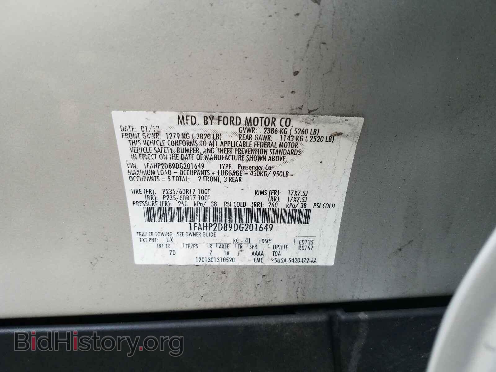 2013 FORD TAURUS - VIN: 1FAHP2D89DG201649 - Photo 10