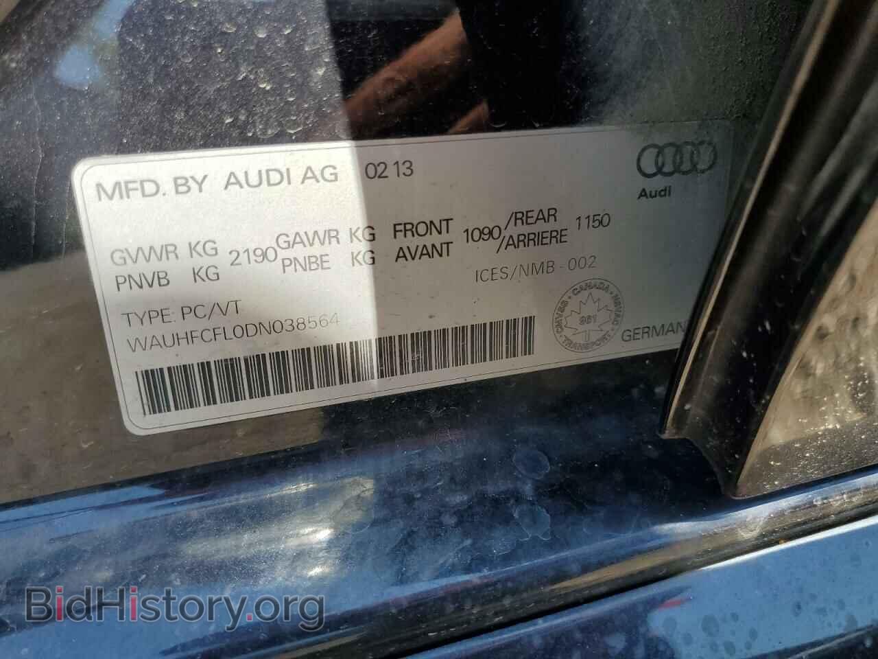 2013 AUDI A4 - VIN: WAUHFCFL0DN038564 - Фото 12