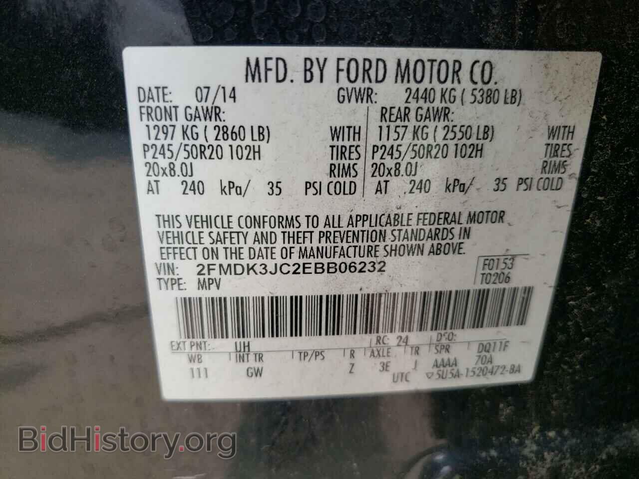 2014 FORD EDGE - VIN: 2FMDK3JC2EBB06232 - Photo 13
