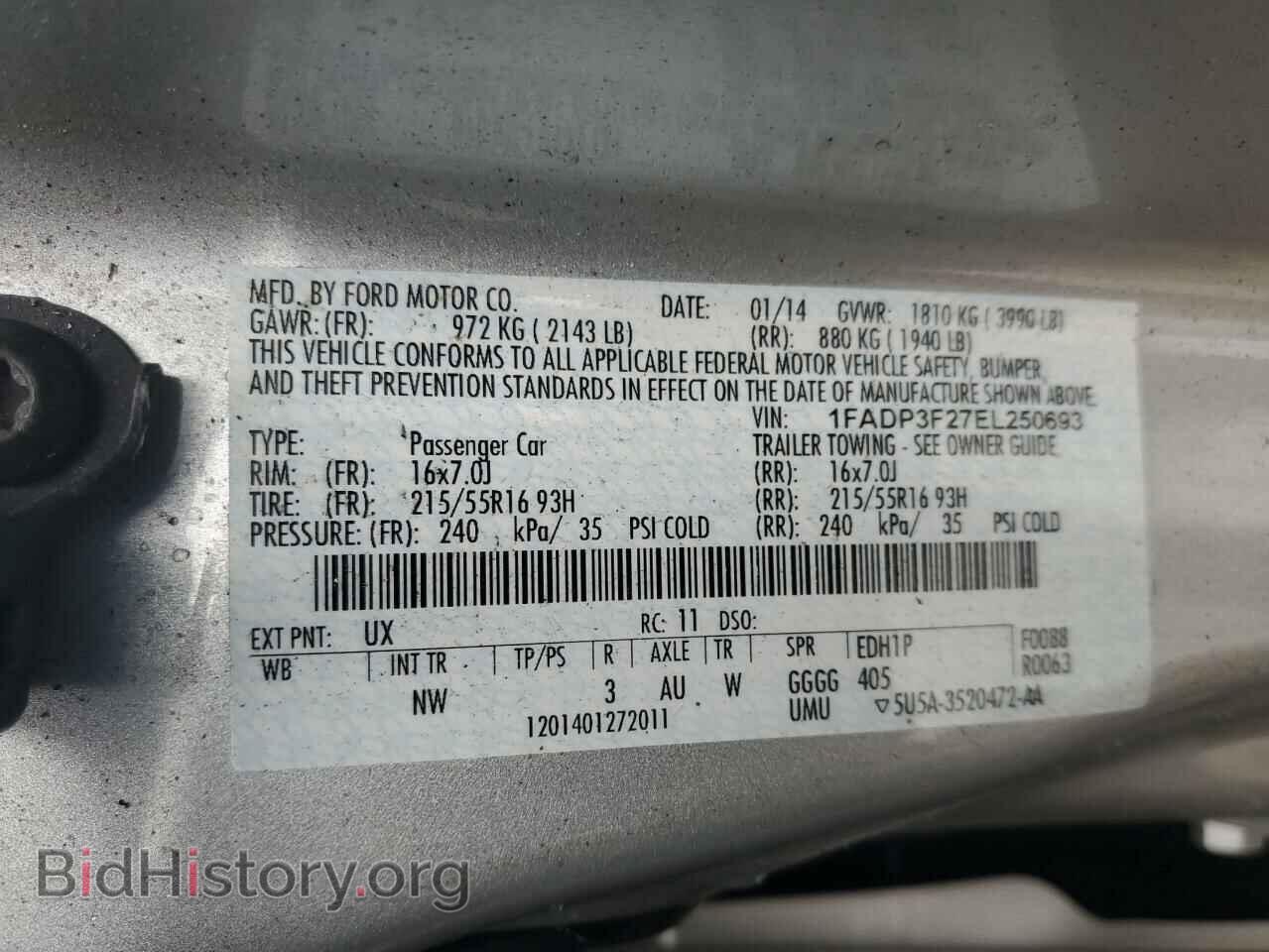 2014 FORD FOCUS - VIN: 1FADP3F27EL250693 - Фото 10