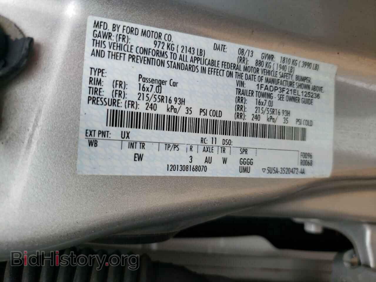 2014 FORD FOCUS - VIN: 1FADP3F21EL125236 - Photo 10