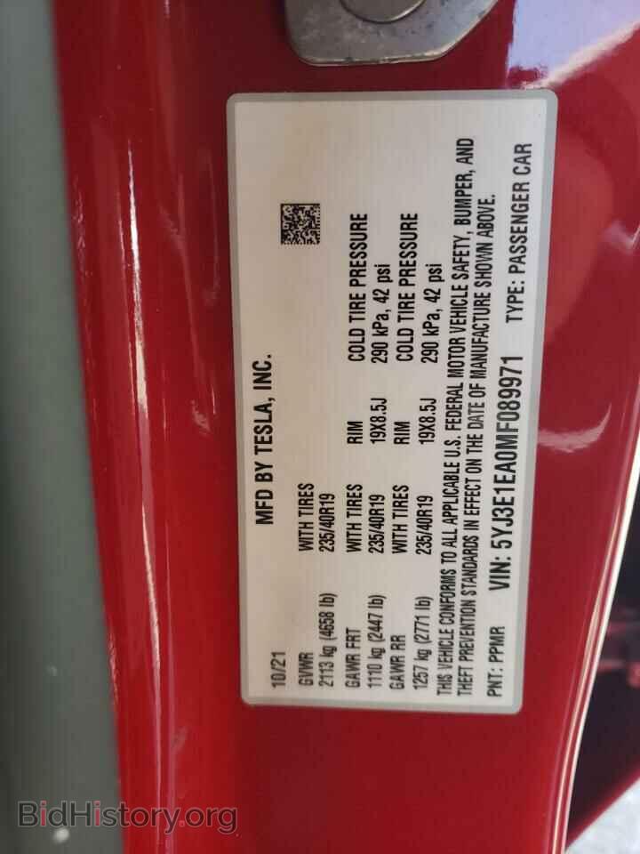 2021 TESLA MODEL 3 - VIN: 5YJ3E1EA0MF089971 - Фото 12