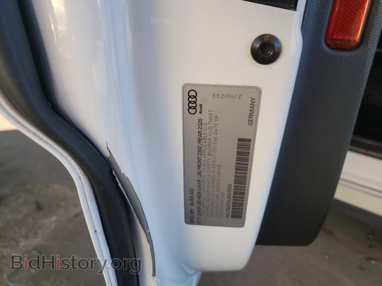 2018 AUDI A5 - VIN: WAUTNAF5XJA024936 - Фото 10