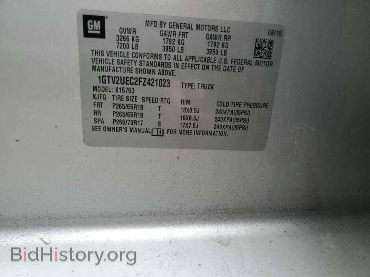 2015 GMC All Models - VIN: 1GTV2UEC2FZ421023 - Photo 13