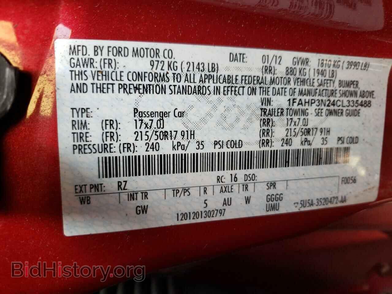 2012 FORD FOCUS - VIN: 1FAHP3N24CL335488 - Фото 10