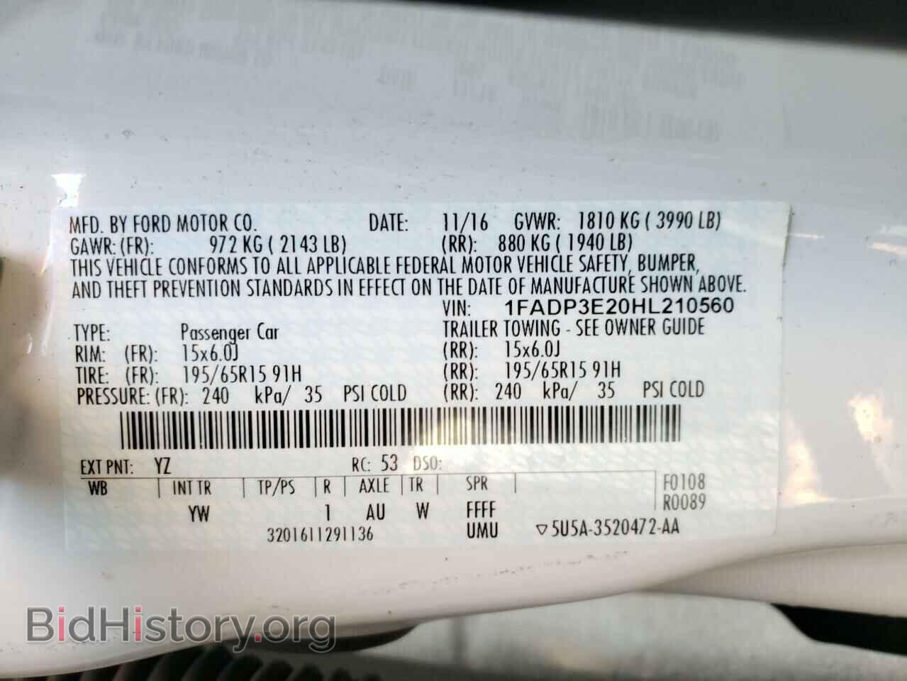 2017 FORD FOCUS - VIN: 1FADP3E20HL210560 - Фото 10