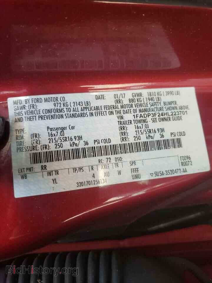 2017 FORD FOCUS - VIN: 1FADP3F24HL223701 - Фото 10