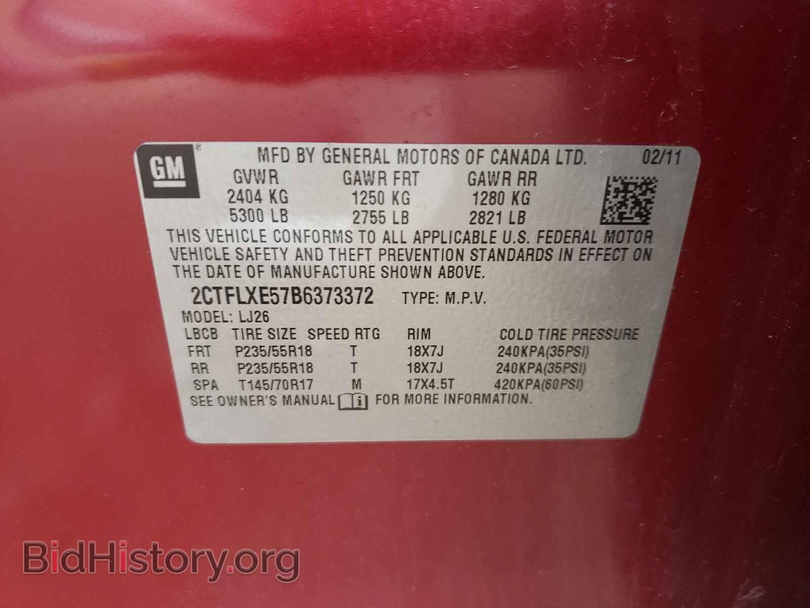 2011 GMC TERRAIN - VIN: 2CTFLXE57B6373372 - Фото 10