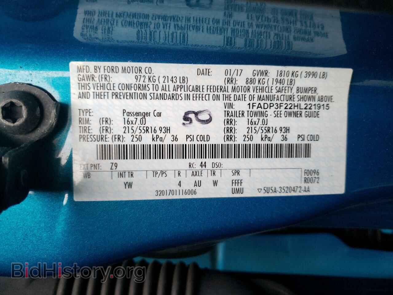 2017 FORD FOCUS - VIN: 1FADP3F22HL221915 - Photo 10