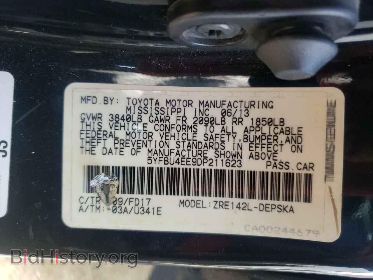 2013 TOYOTA COROLLA - VIN: 5YFBU4EE9DP211623 - Фото 10