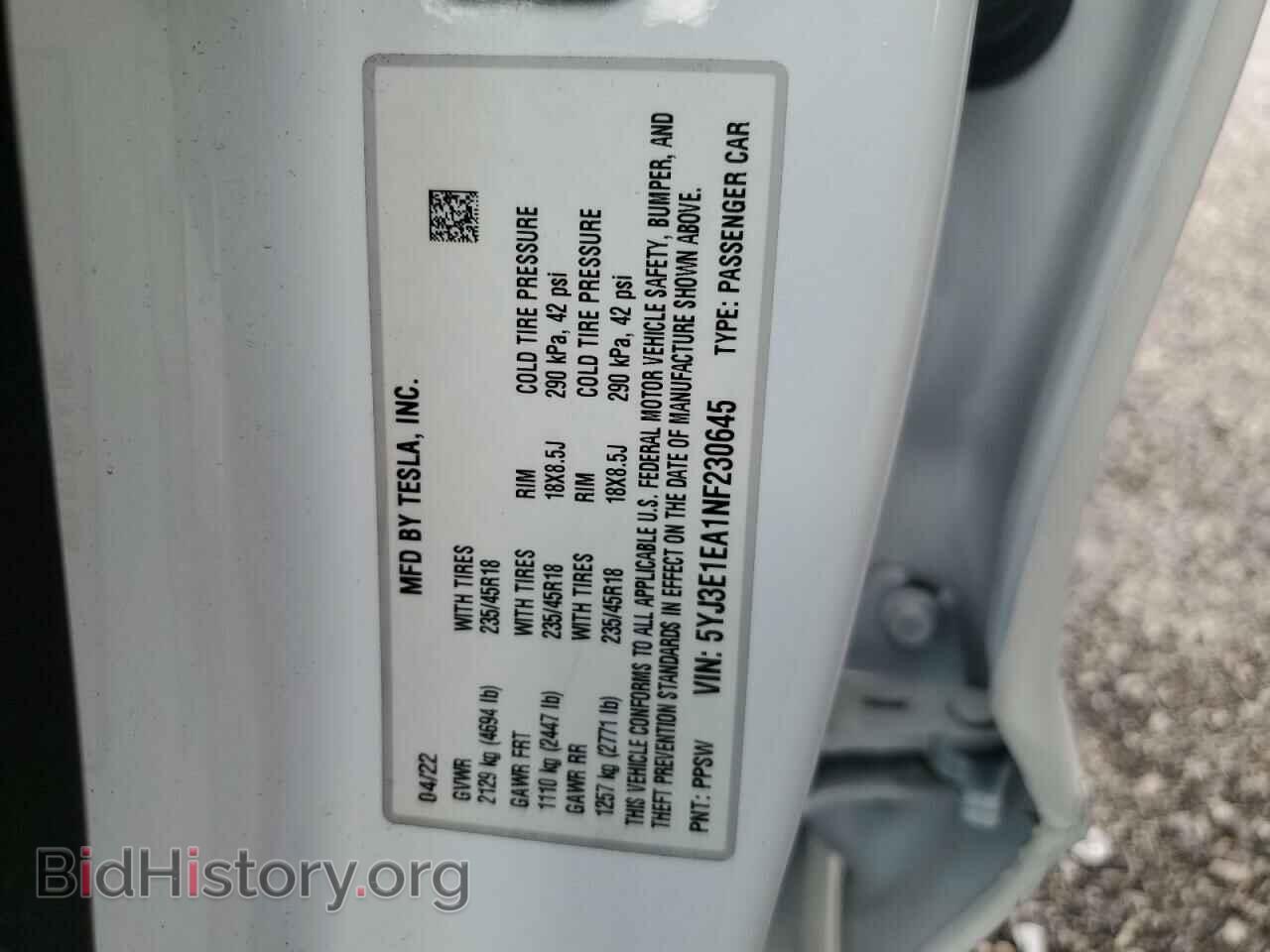 2022 TESLA MODEL 3 - VIN: 5YJ3E1EA1NF230645 - Photo 12