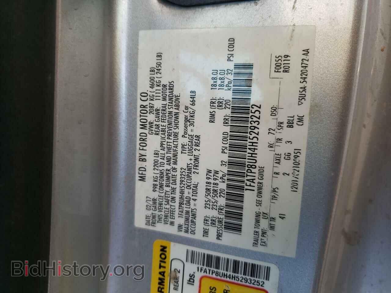 2017 FORD ALL Models - VIN: 1FATP8UH4H5293252 - Photo 12