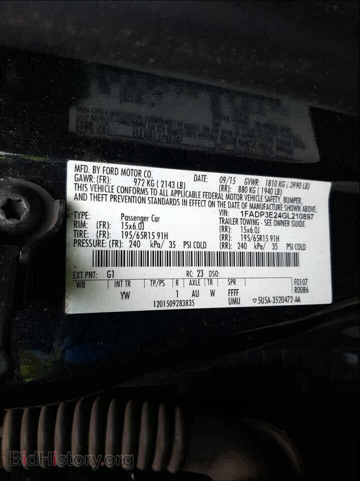 2016 FORD FOCUS - VIN: 1FADP3E24GL210897 - Photo 10