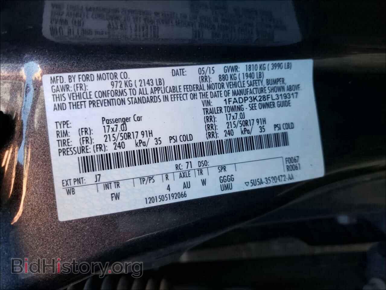 2015 FORD FOCUS - VIN: 1FADP3K28FL319317 - Photo 10