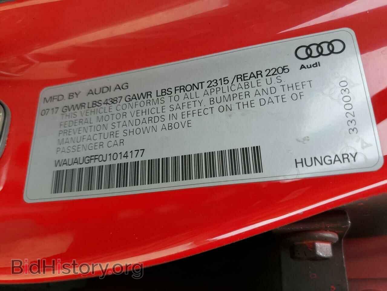 2018 AUDI A3 - VIN: WAUAUGFF0J1014177 - Фото 10