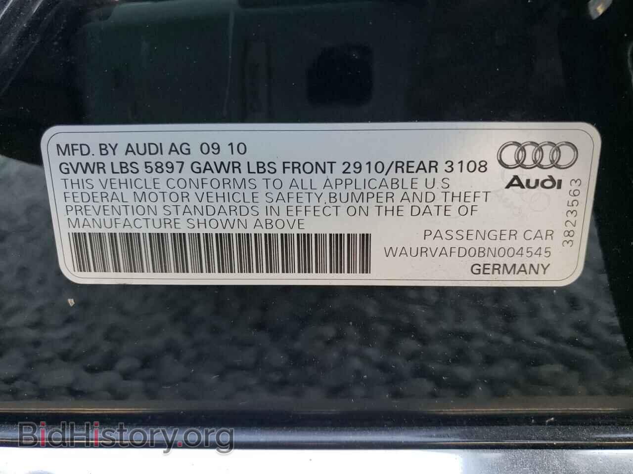 2011 AUDI A8 - VIN: WAURVAFD0BN004545 - Фото 10