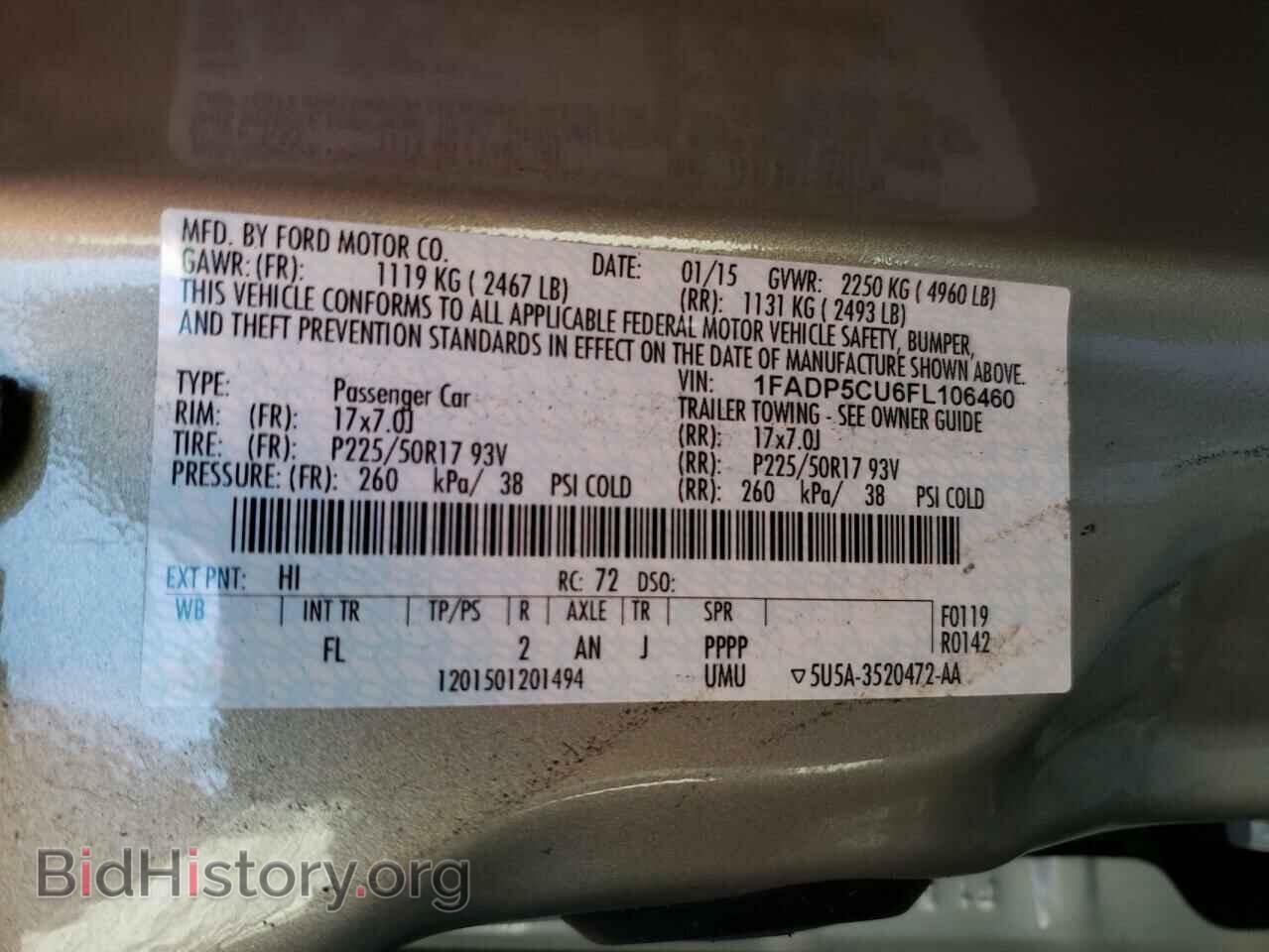 2015 FORD CMAX - VIN: 1FADP5CU6FL106460 - Фото 10