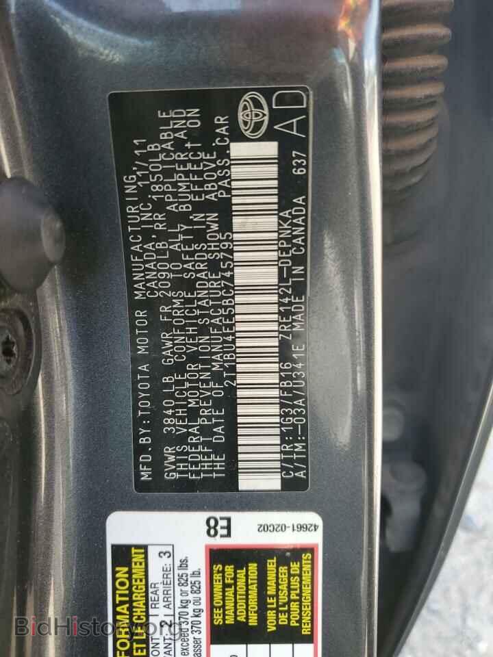 2011 TOYOTA COROLLA - VIN: 2T1BU4EE5BC745795 - Фото 12