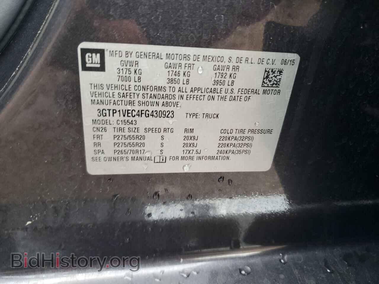 2015 GMC SIERRA - VIN: 3GTP1VEC4FG430923 - Photo 12