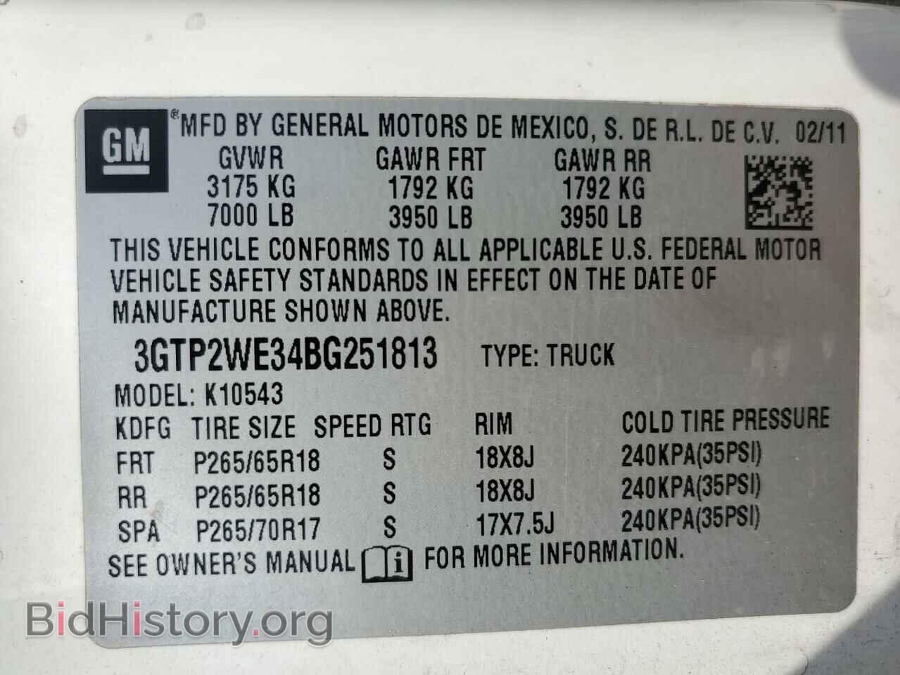 2011 GMC SIERRA - VIN: 3GTP2WE34BG251813 - Фото 10