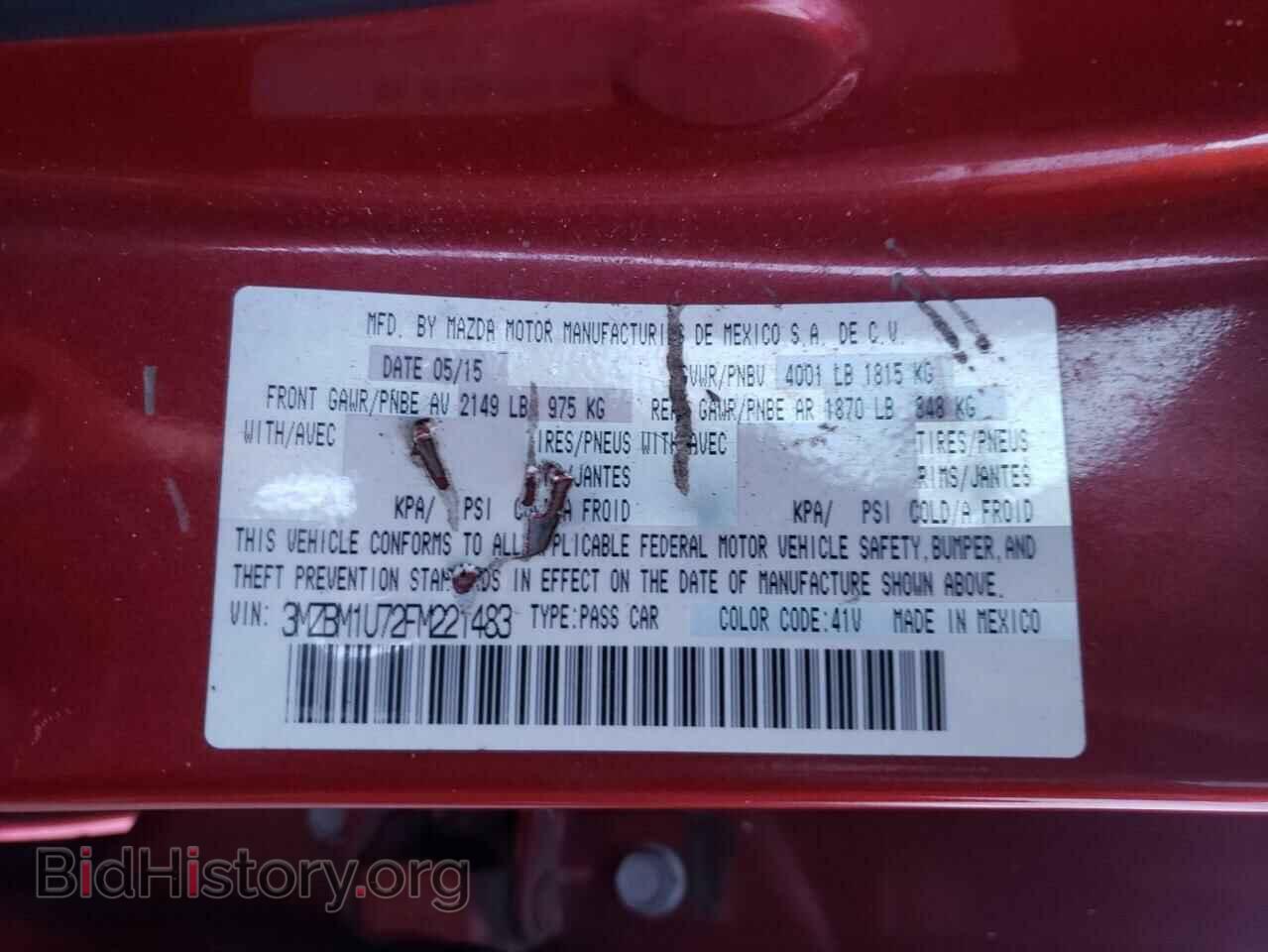 2015 MAZDA 3 - VIN: 3MZBM1U72FM221483 - Фото 10