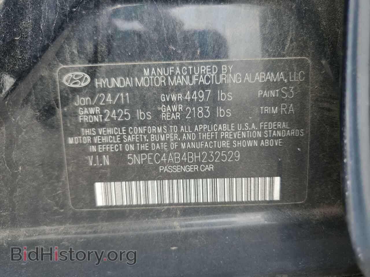 2011 HYUNDAI SONATA - VIN: 5NPEC4AB4BH232529 - Фото 12