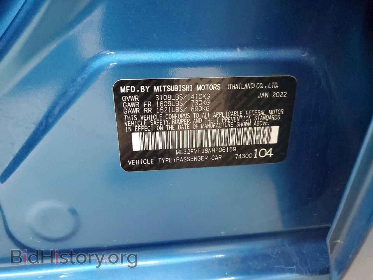 2022 MITSUBISHI MIRAGE - VIN: ML32FVFJ8NHF06159 - Фото 12