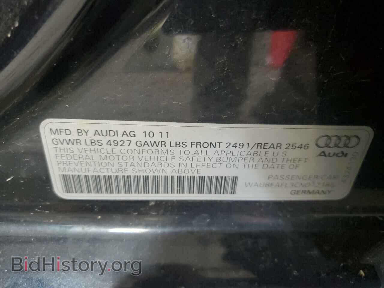 2012 AUDI A4 - VIN: WAUBFAFL3CN012386 - Photo 12