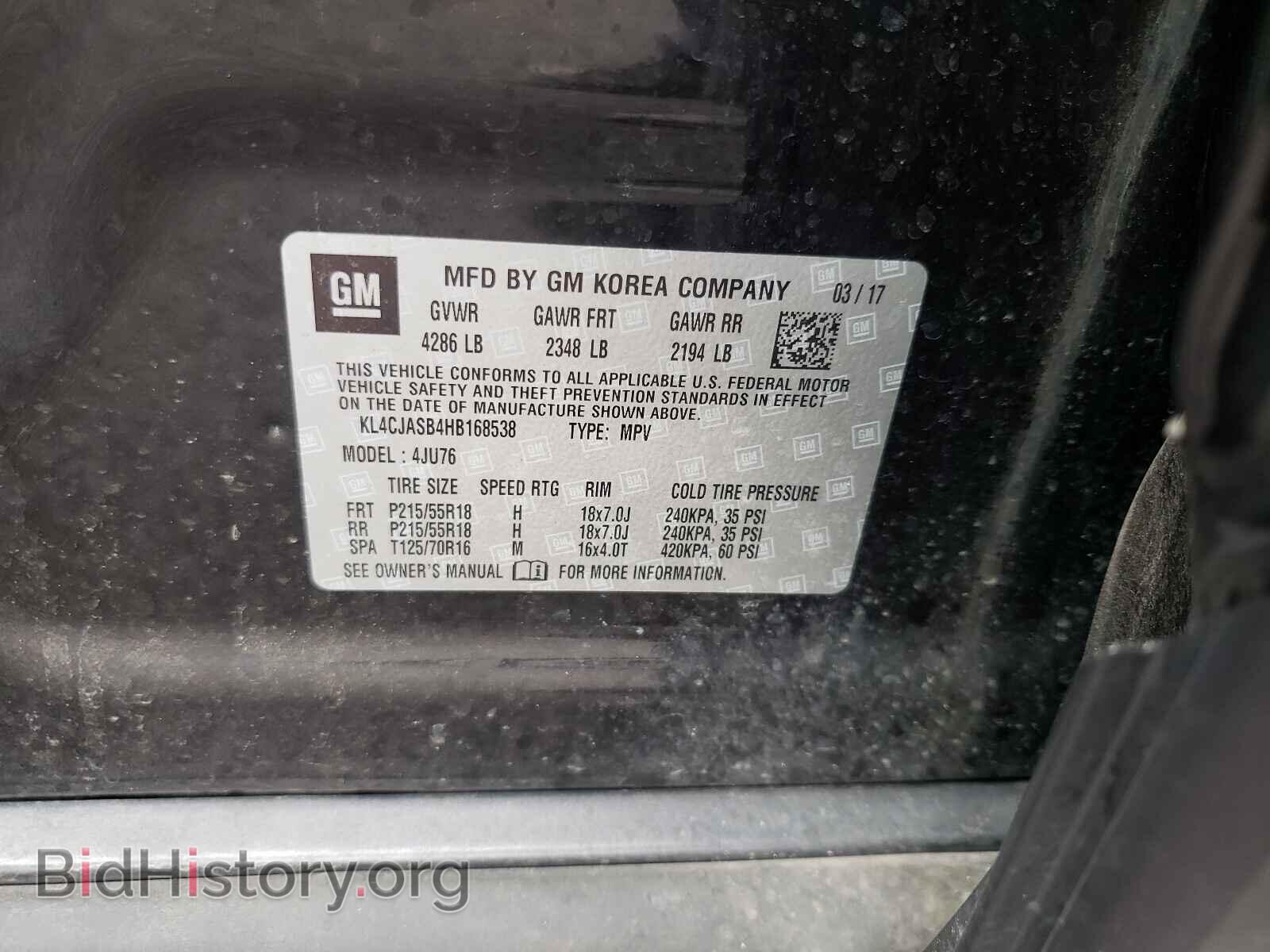 2017 BUICK ENCORE - VIN: KL4CJASB4HB168538 - Photo 10
