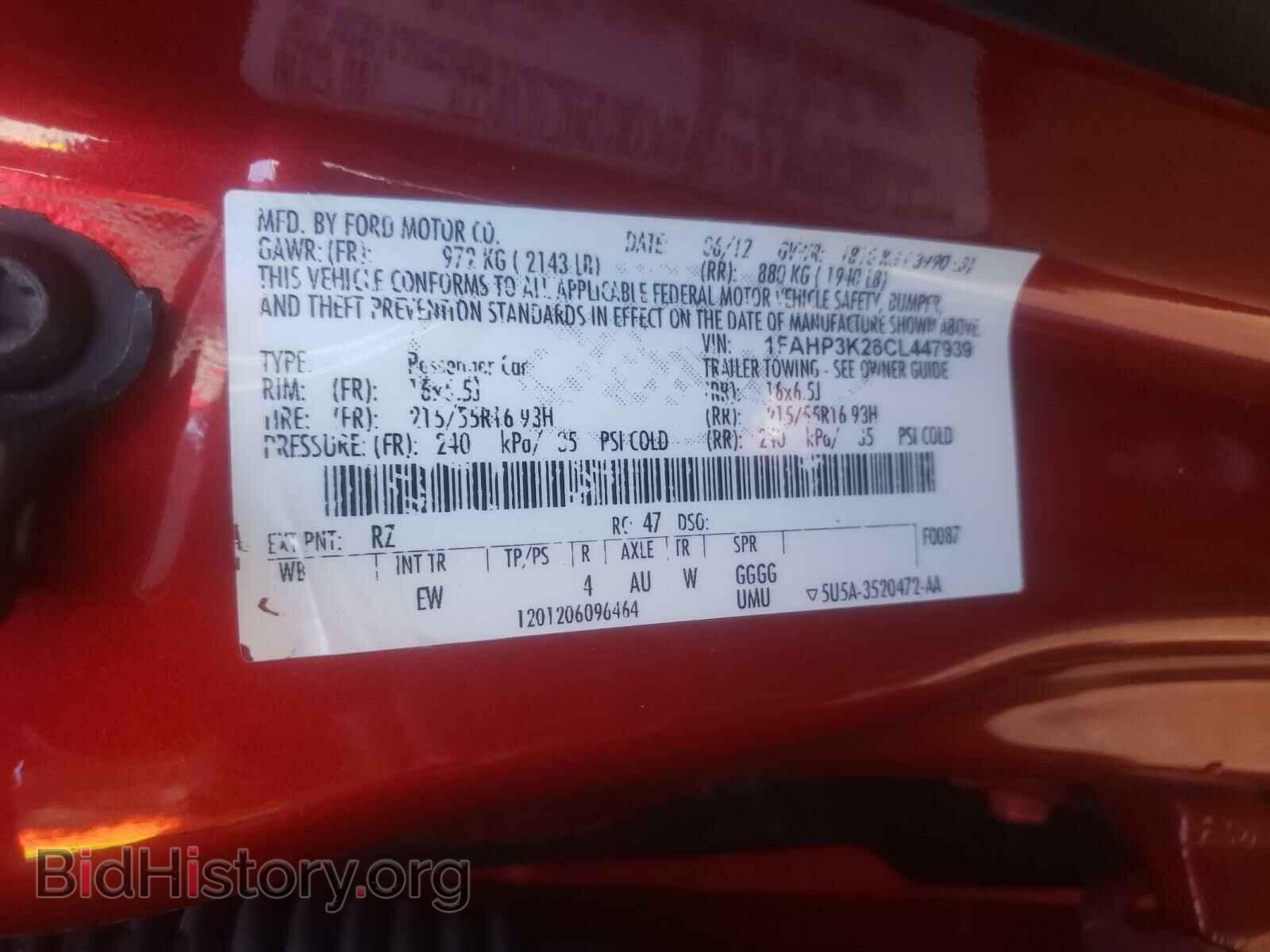 2012 FORD FOCUS - VIN: 1FAHP3K26CL447939 - Фото 10