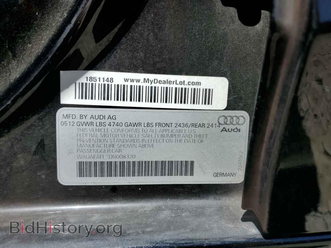 2013 AUDI A4 - VIN: WAUAFAFL1DN008320 - Фото 12