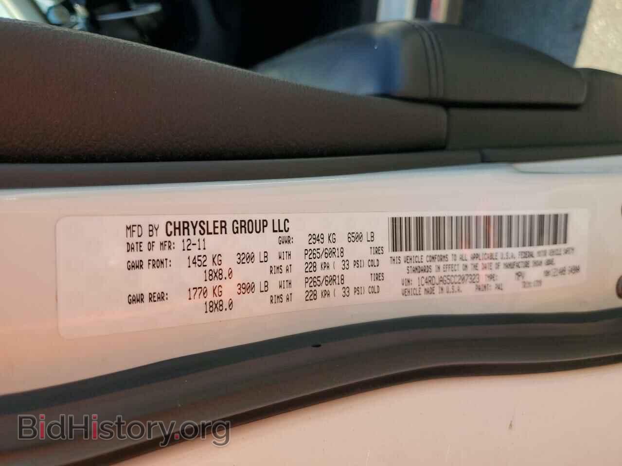 2012 DODGE DURANGO - VIN: 1C4RDJAG5CC207323 - Фото 13