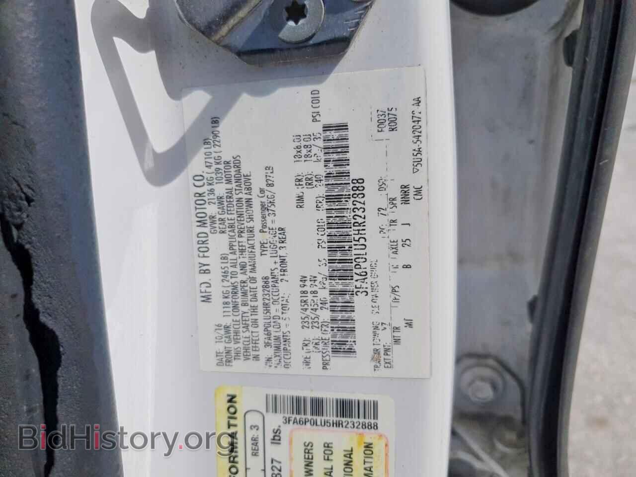2017 FORD FUSION - VIN: 3FA6P0LU5HR232888 - Фото 12