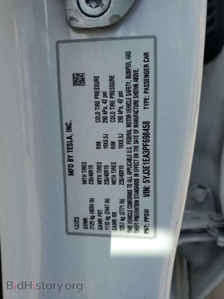 2023 TESLA MODEL 3 - VIN: 5YJ3E1EA3PF698458 - Фото 13