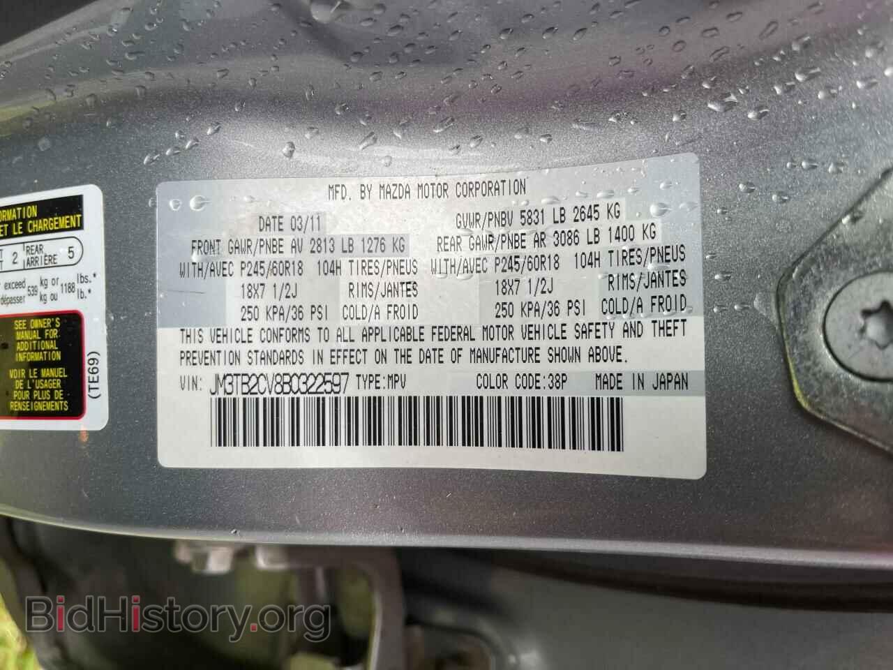 2011 MAZDA CX-9 - VIN: JM3TB2CV8B0322597 - Фото 10
