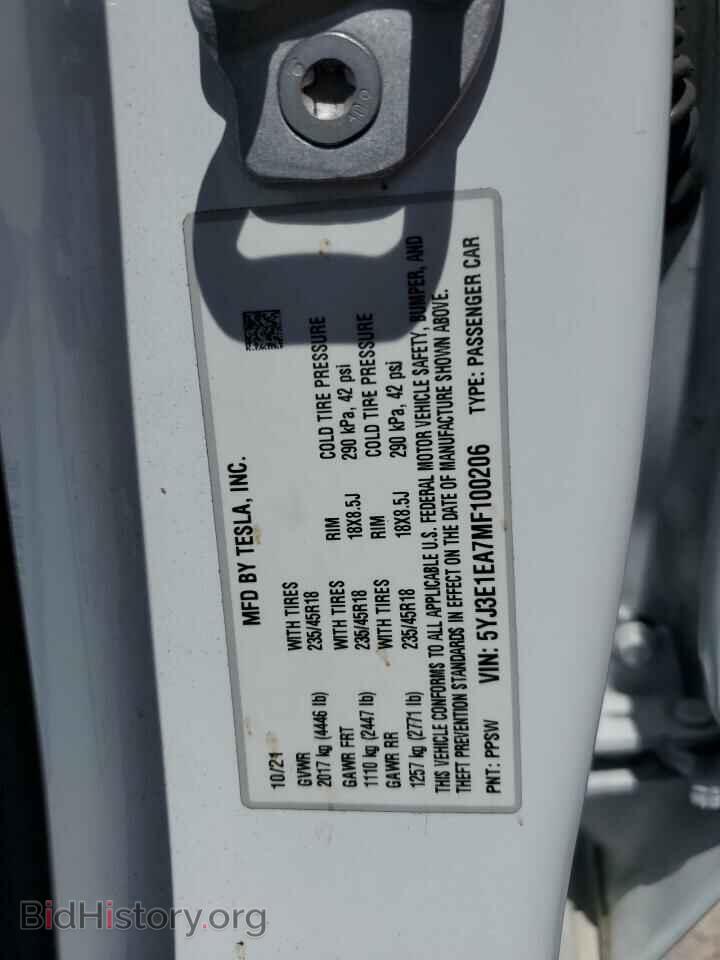2021 TESLA MODEL 3 - VIN: 5YJ3E1EA7MF100206 - Photo 13