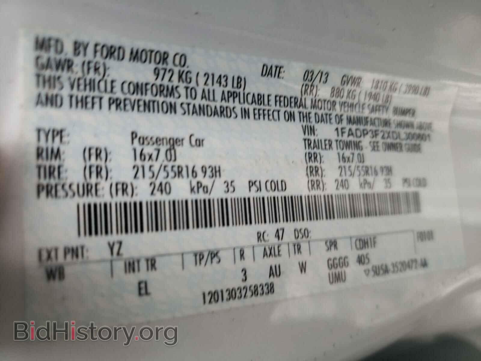 2013 FORD FOCUS - VIN: 1FADP3F2XDL300601 - Фото 10