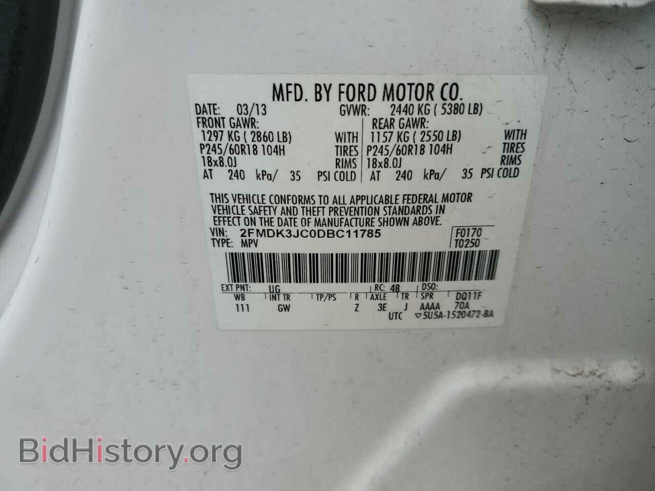 2013 FORD EDGE - VIN: 2FMDK3JC0DBC11785 - Photo 10
