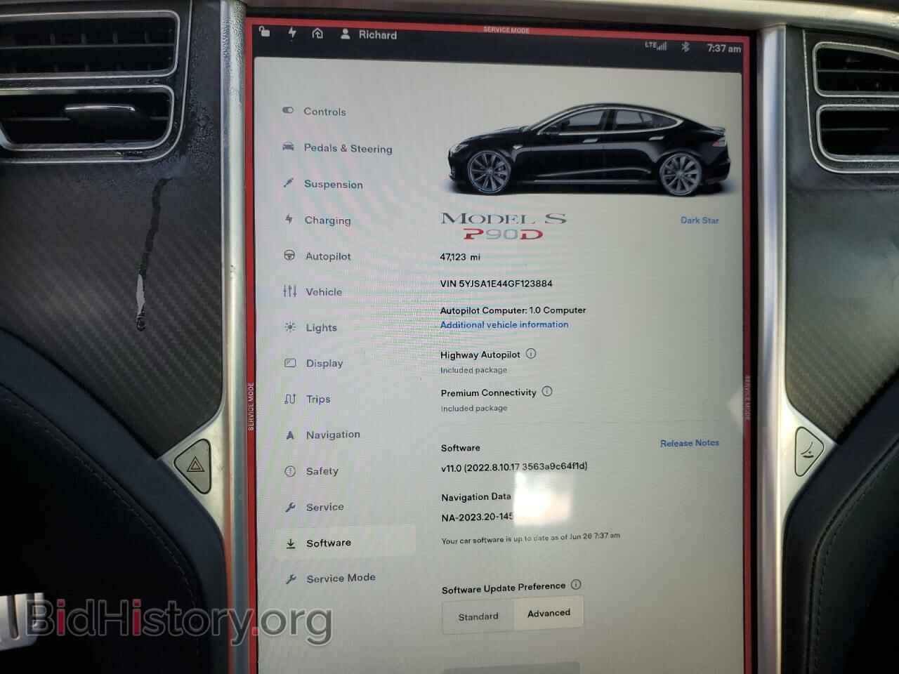 2016 TESLA MODEL S - VIN: 5YJSA1E44GF123884 - Photo 9
