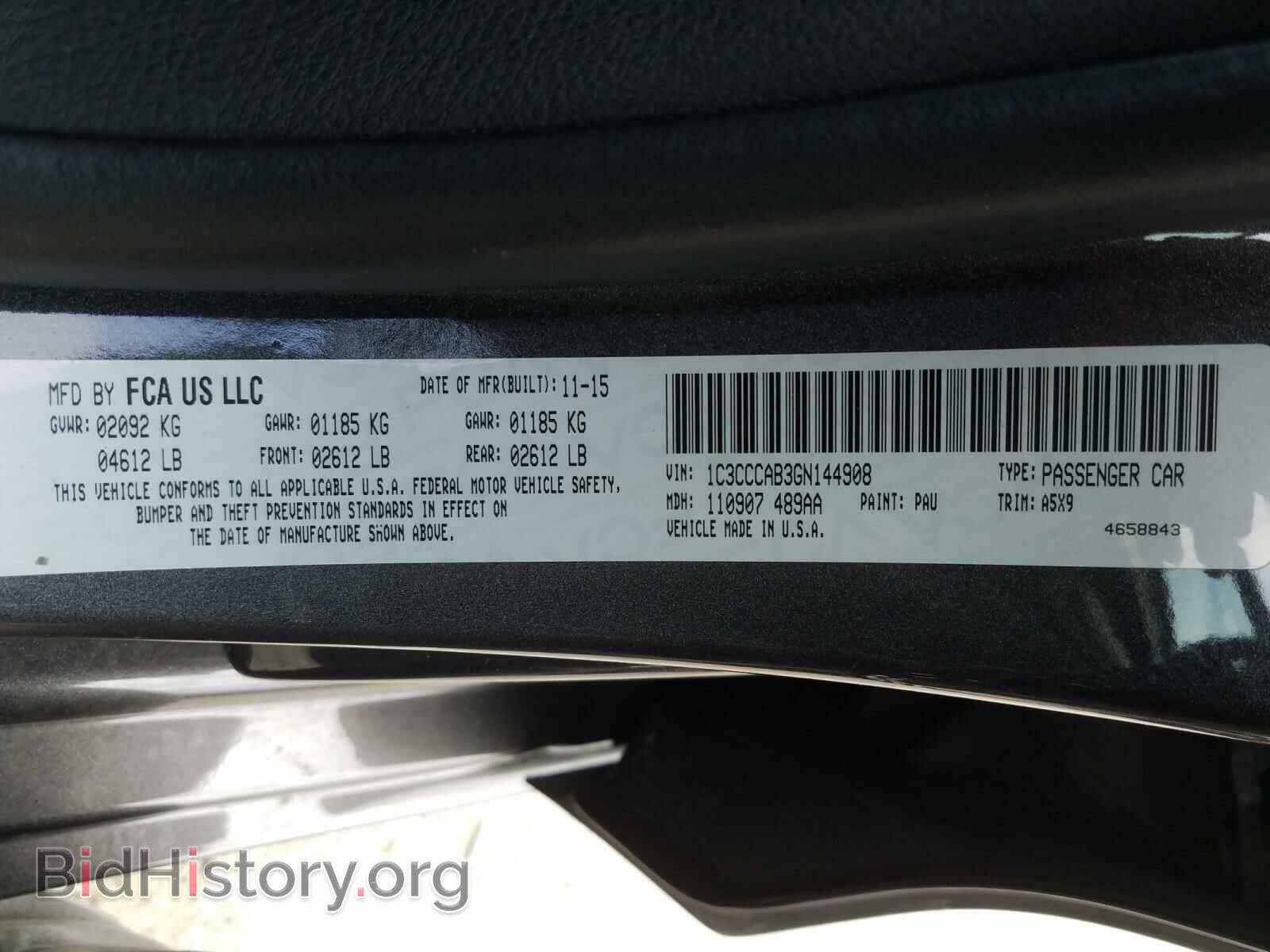 2016 CHRYSLER 200 - VIN: 1C3CCCAB3GN144908 - Фото 10