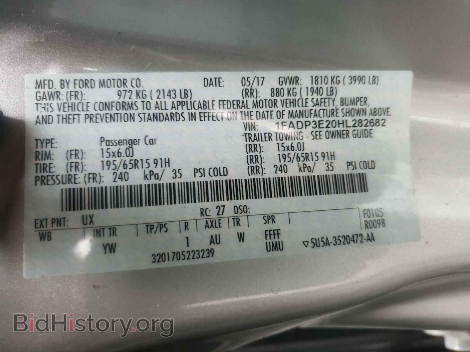 2017 FORD FOCUS - VIN: 1FADP3E20HL282682 - Photo 10
