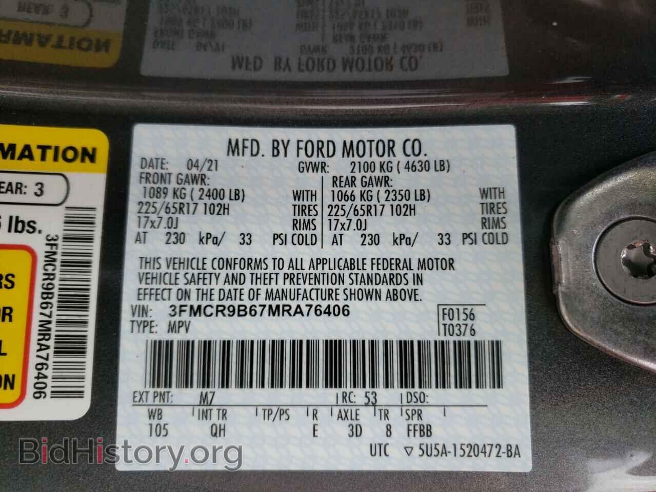 2021 FORD BRONCO - VIN: 3FMCR9B67MRA76406 - Photo 10