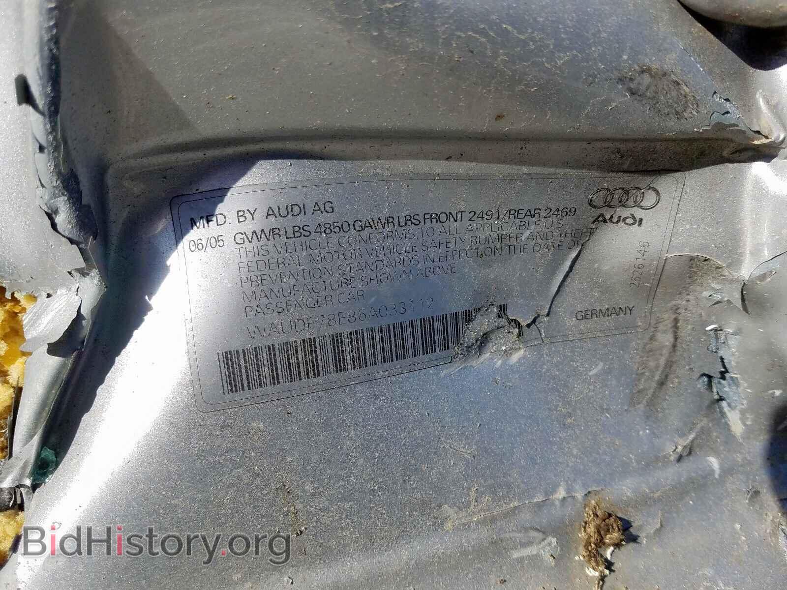 2006 AUDI A4 - VIN: WAUDF78E86A033112 - Photo 10